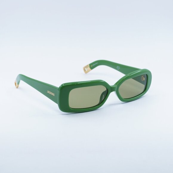 Jacquemus ROND CARRE JAC/11 C3 Sunglasses Green Rectangle Frame, Green Lenses - Picture 1 of 12